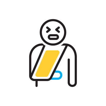 Multi color icon for painful