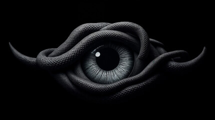 Obraz premium A black eye with a snake wrapped around it