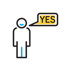 Multi color icon for yes