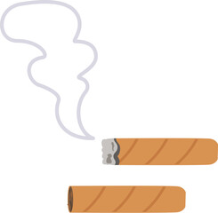 葉巻たばこのデフォルメイラスト