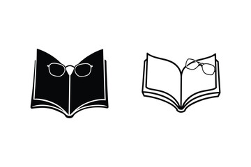 Open Book Icons Reading Glasses, Knowledge, Education, Literature
