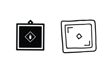 Simple Framed Icons Art, Picture, Frame, Design, Minimalist, Vector, Graphics, Square, Image, Element