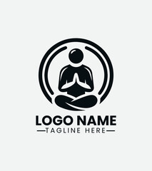 Praying Man Logo Design, Spiritual Man Logo