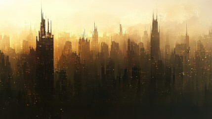 Obraz premium Abstract Urban Landscape with Soft Light and Mysterious Atmosphere