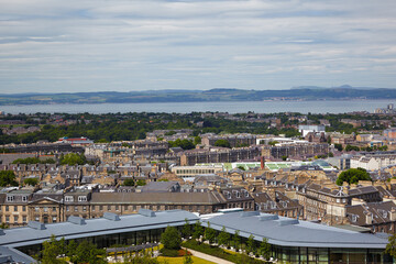The view of Edinburgh's Greenside with Omni Centre  from the Calton hill. Edinburgh. Scotland