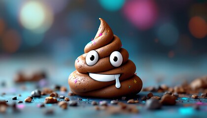 Smiling Poo Emoji 3d Render Fun Image