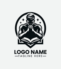 Praying Man Logo Design, Spiritual Man Logo