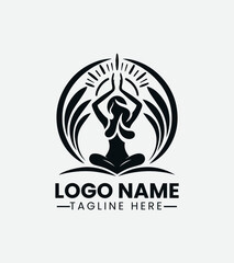 Praying Man Logo Design, Spiritual Man Logo