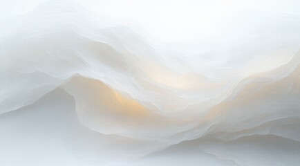 An abstract white wave with soft light creating a serene atmosphere.