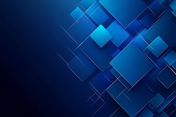 Obraz premium Abstract blue background with square shapes and space for text placement