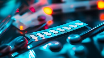 Positive medical test strip for prostate cancer detection with urine sample and lab equipment