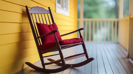 Space Brown Wooden View Right Text Chair Porch Cushion