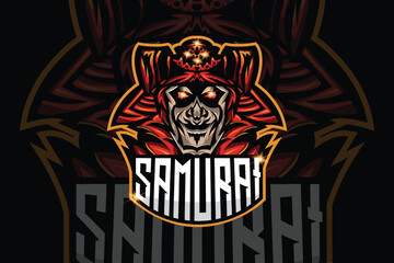 samurai  head logo for sport or esport team
