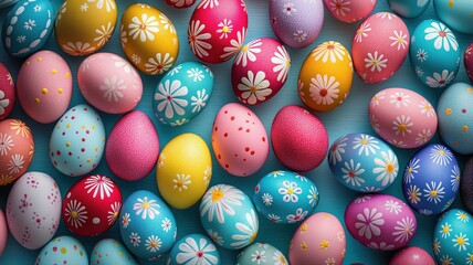 Fototapeta premium many colourful easter eggs