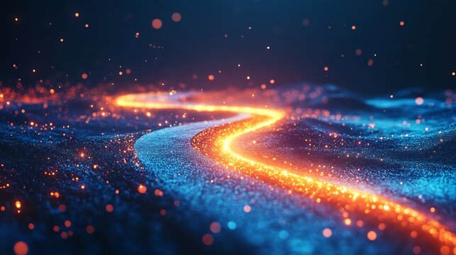 Business progress abstract path leading a bright future forward movement concept