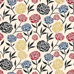 Naklejka premium pattern of various flowers 