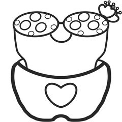 A delicate, hand-drawn cactus outline in minimalist style, illustration of a children's activity coloring book page with pictures of cactus. 