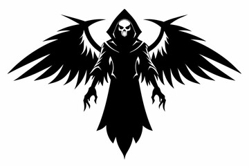 angel death line art silhouette vector illustration