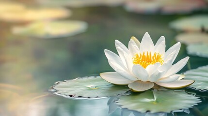 Space Lotus Flower Moment Green Text Right Pond Empty