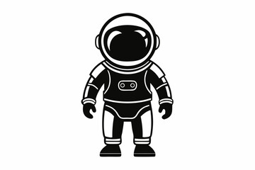 astronaut line art silhouette vector illustration