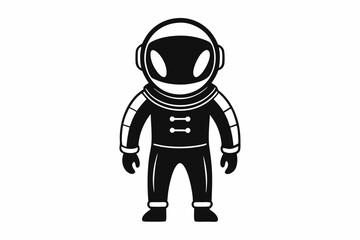 astronaut line art silhouette vector illustration