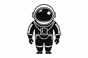 astronaut line art silhouette vector illustration
