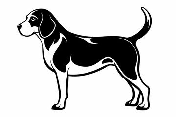 beagle line art silhouette vector illustration