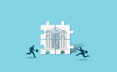 Making a profit, successful investments, receiving interest on a deposit, loans, economic and financial development in the banking business. Vector drawing