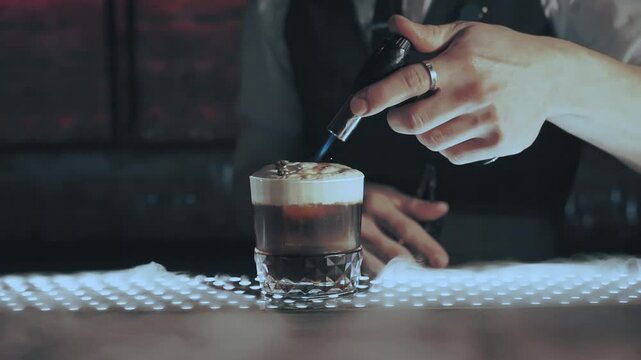 Coffee bean cocktails at the bar