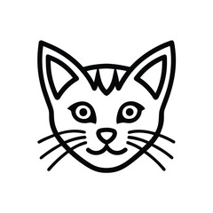 black cat with white eyes vector illustration