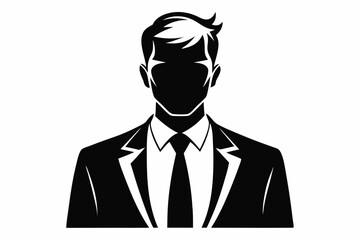 businessman line art silhouette vector illustration