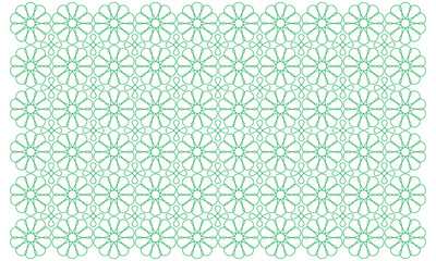 vector graphic of white background abstract floral pattern with green color line art style