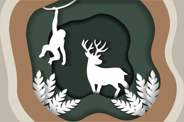 World wildlife day illustration in paper style