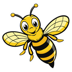 Cartoon Bumblebee with a Cheerful Smile Kids Illustration