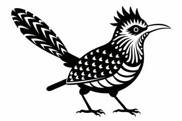 Fototapeta premium cactus wren line art silhouette vector illustration