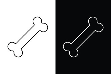 Dog Bone Outline Icon. Minimalist Vector for Pet Shop & Animal Care