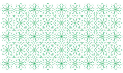 vector graphic of white background abstract floral pattern with green color line art style