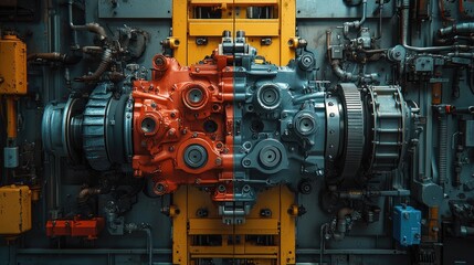 Obraz premium A comparison side-by-side of hydraulic versus rubber engine mounts, illustrating their differences and applications.