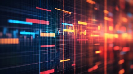 Business project management abstract Gantt chart moving tasks organization concept