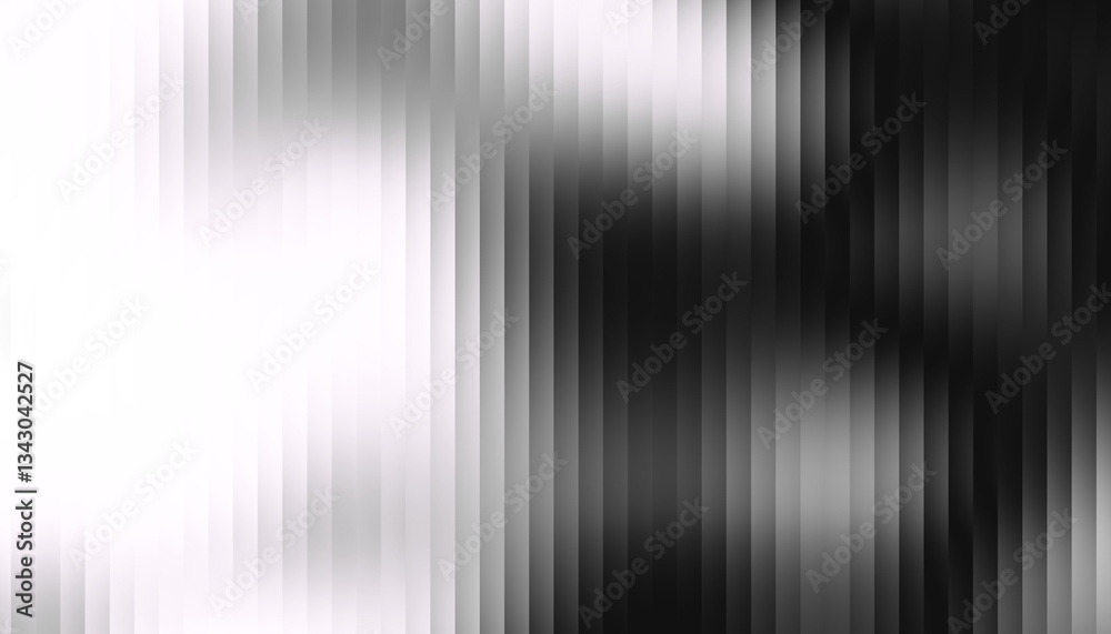 Poster Fractal Glass Gradient Texture. Reed vertical lines patterned glass, overlay with transparent background. Universal monochrome black background stylish gradient
