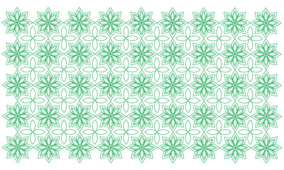 vector graphic of white background abstract floral pattern with green color line art style