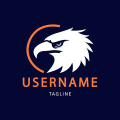 Silhouette-style eagle logo illustration vector