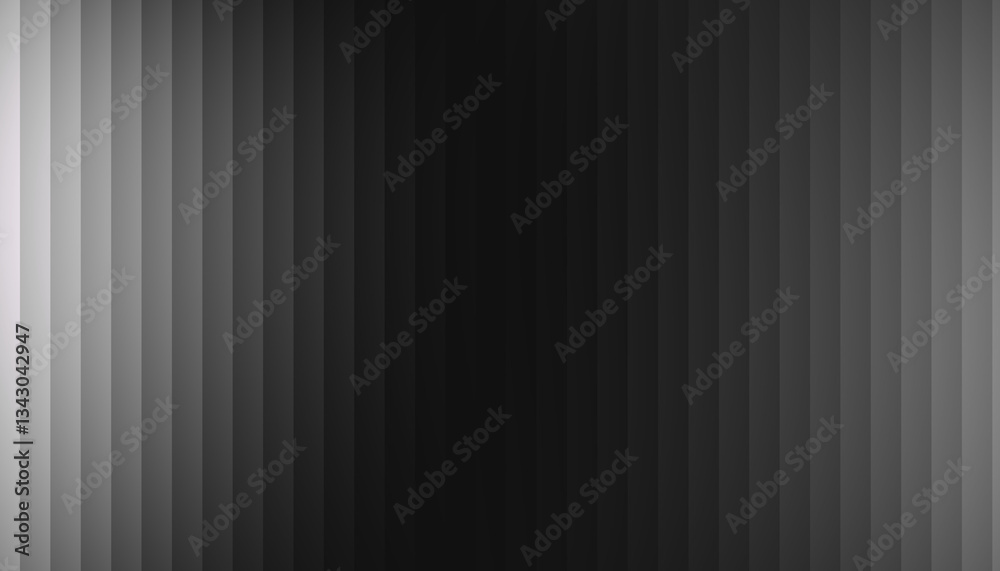 Poster Fractal Glass Gradient Texture. Reed vertical lines patterned glass, overlay with transparent background. Universal monochrome black background stylish gradient