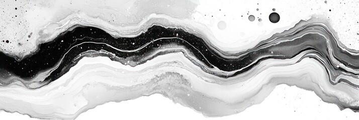 Abstract grayscale fluid art design