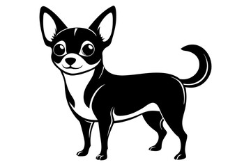 chihuahua line art silhouette vector illustration