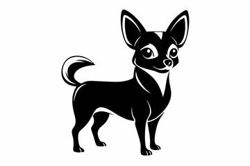 chihuahua line art silhouette vector illustration
