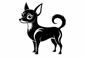 chihuahua line art silhouette vector illustration