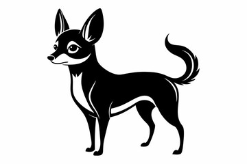 chihuahua line art silhouette vector illustration