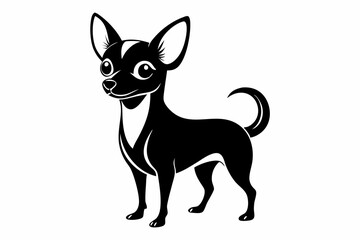 chihuahua line art silhouette vector illustration