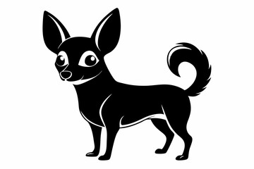 chihuahua line art silhouette vector illustration